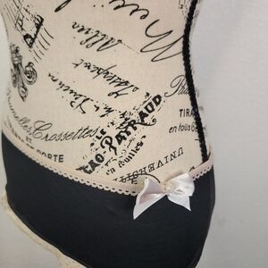 Forplay Garter Sz Small Women's Fairy Coquette Black Tan Bow